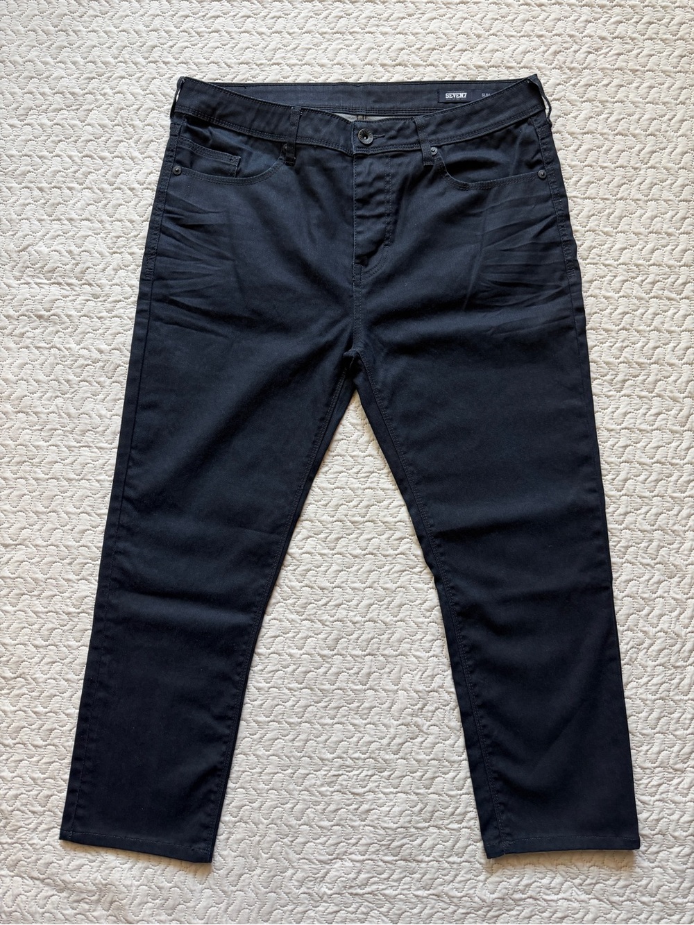 Seven7 Premium Denim Men’s Slim Fit Black Jeans 36x27 Stretch